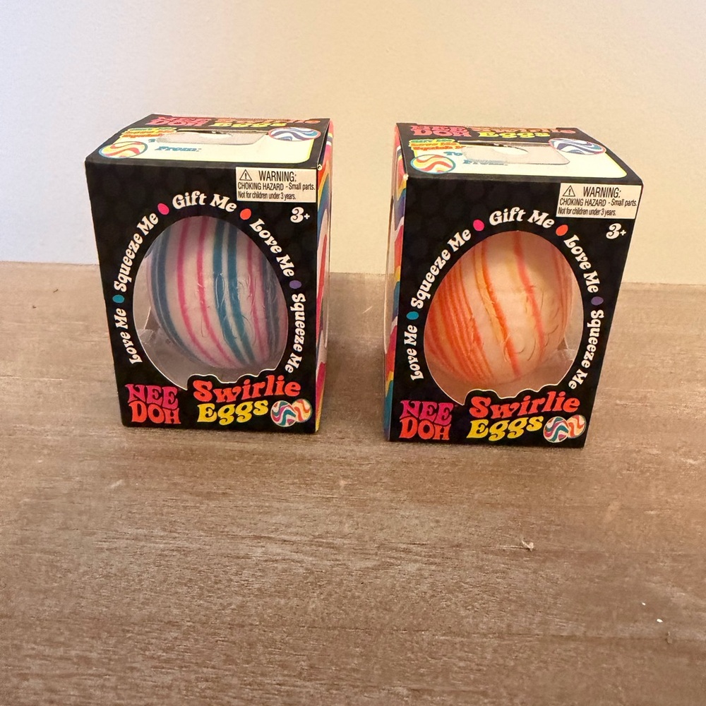 NeeDoh Swirlie Eggs - Blue & Orange